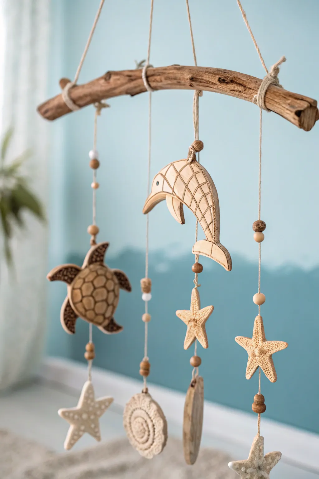 Bring the serenity of the sea to your baby shower with this handcrafted ocean mobile.