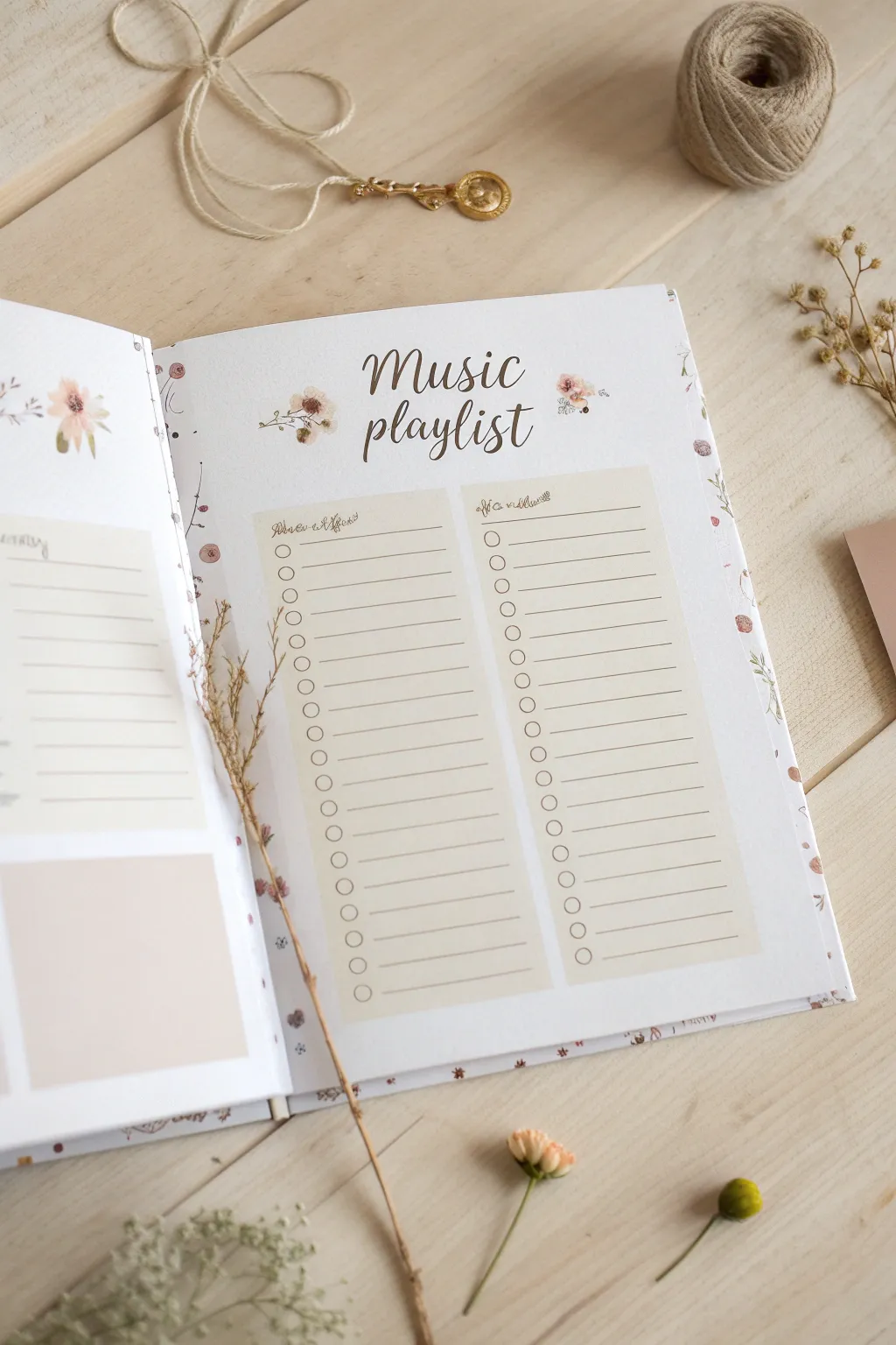 Capture the rhythm of memories with a minimalist scrapbook playlist page, blending Scandinavian simplicity with a touch of boho charm.