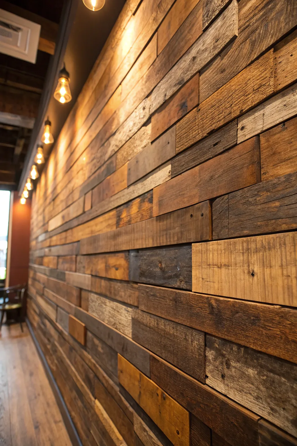 Transform your space with the timeless allure of a reclaimed wood accent wall.