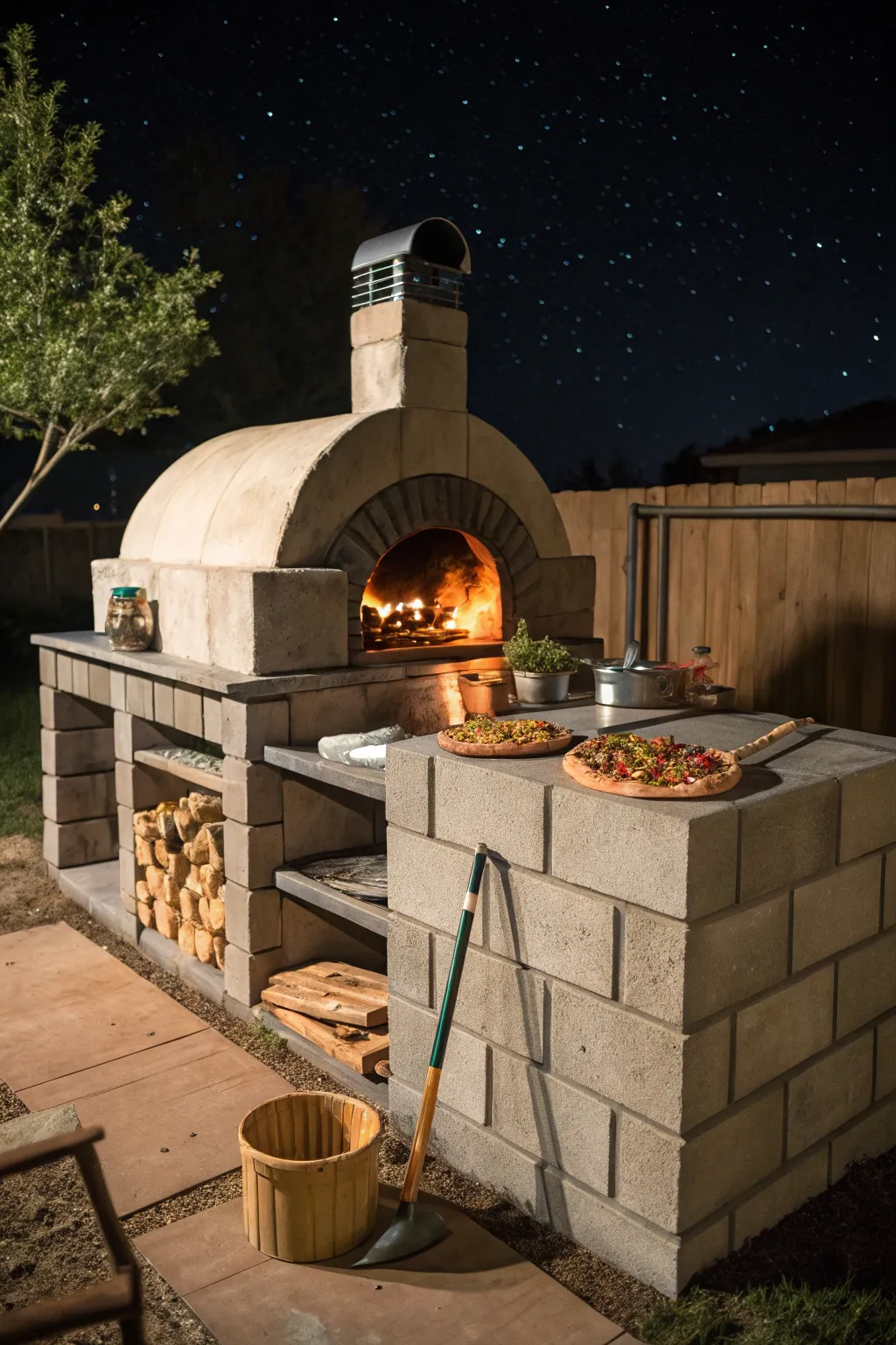 Elevate your backyard gatherings with a handcrafted cinder block pizza oven—a blend of rustic charm and culinary delight.