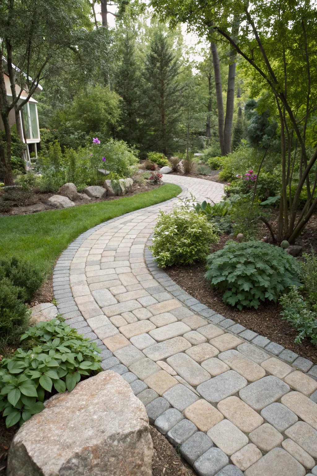 Elevate your garden with eco-friendly elegance: Discover the beauty of permeable paver walkways.