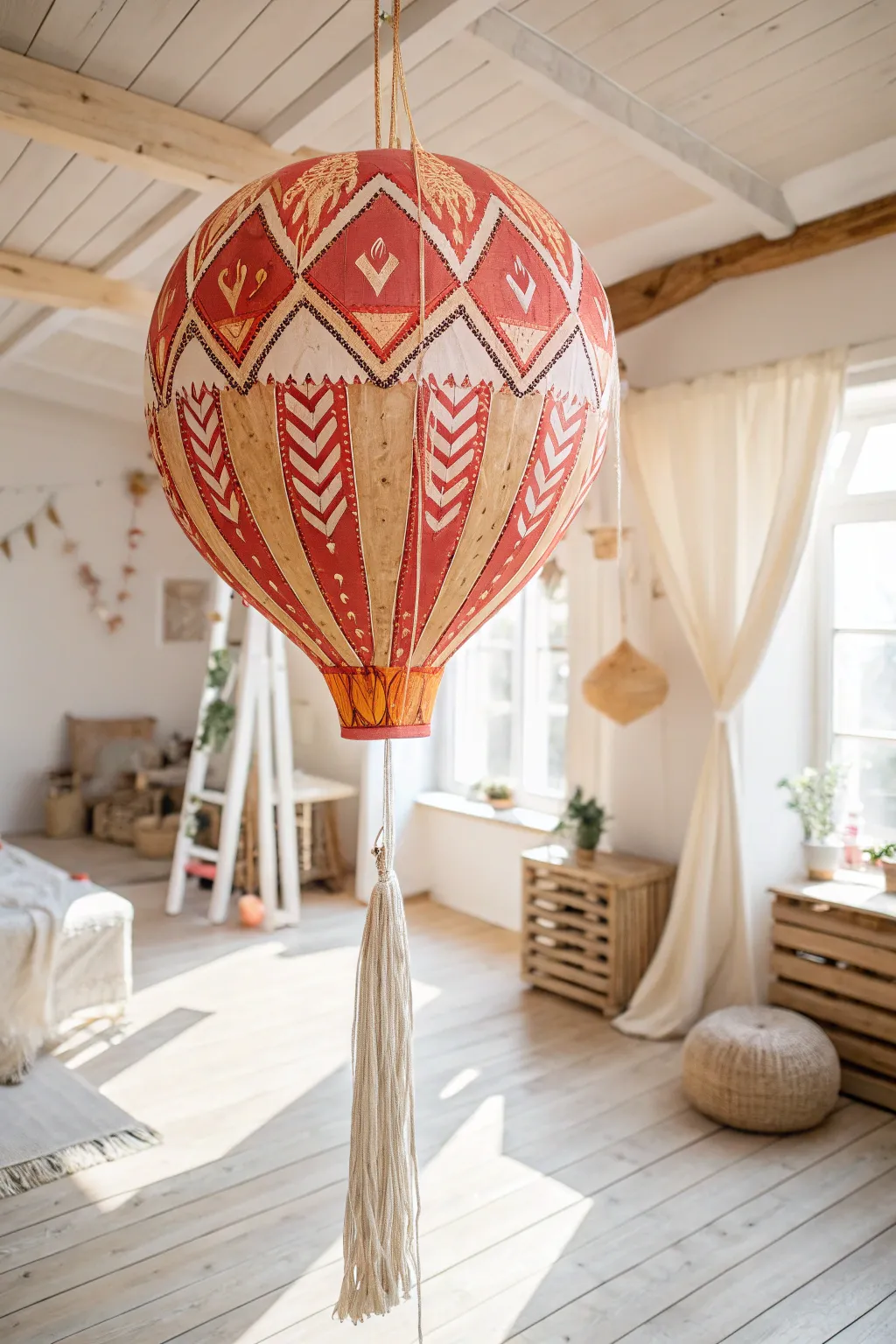 Discover the art of elegance with a bold, hand-painted balloon pinata that adds a touch of boho charm to your minimalist decor.