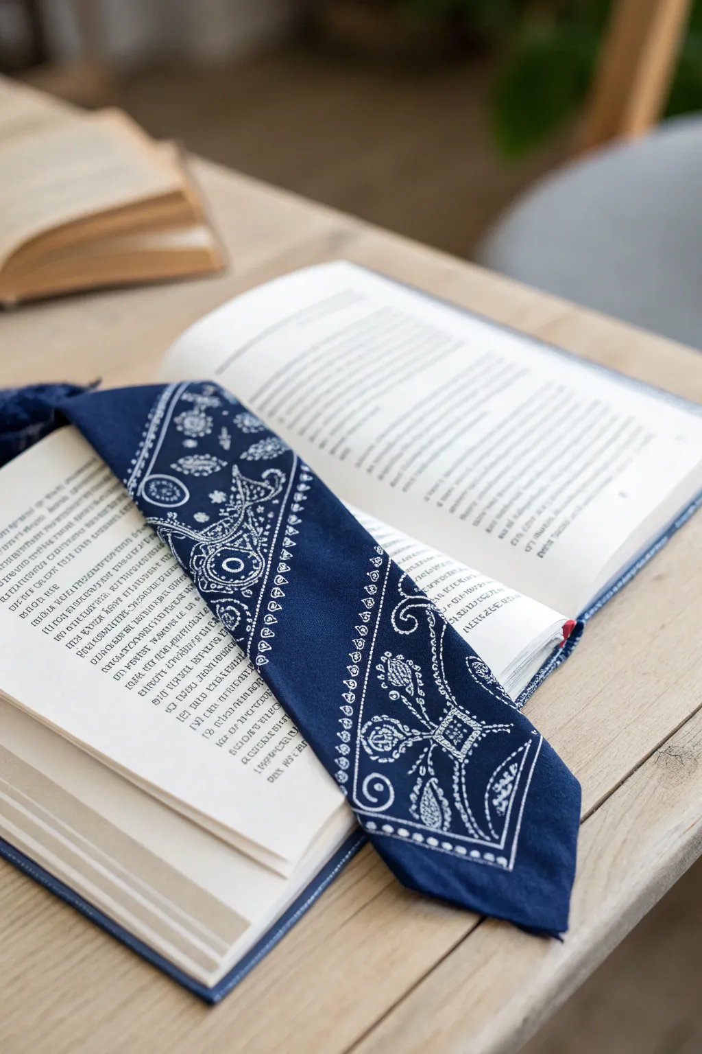 Elevate your reading experience with a handcrafted bandana bookmark, where simplicity meets bold style.
