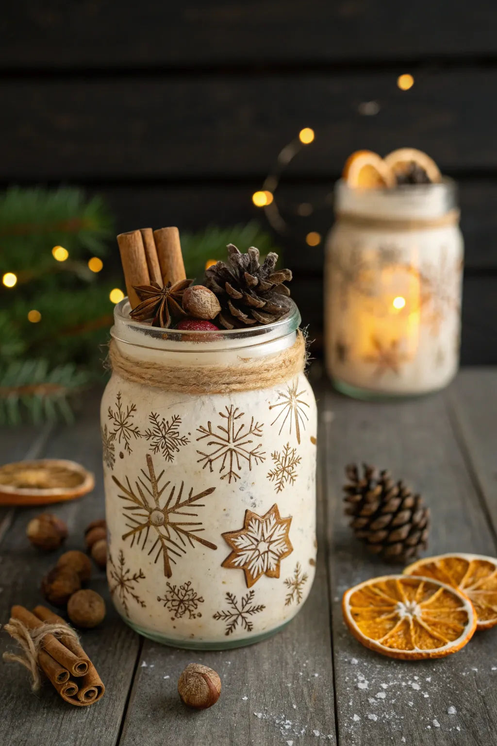Capture the spirit of the season with a uniquely crafted winter holiday jar. Perfect for adding a touch of artisan charm to your gatherings.