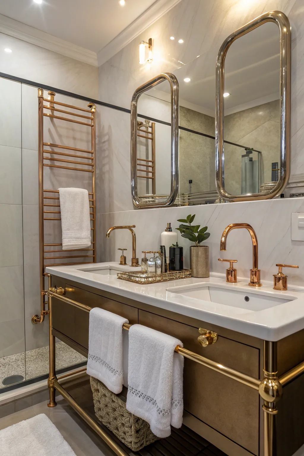 Glamour added with metallic accents.