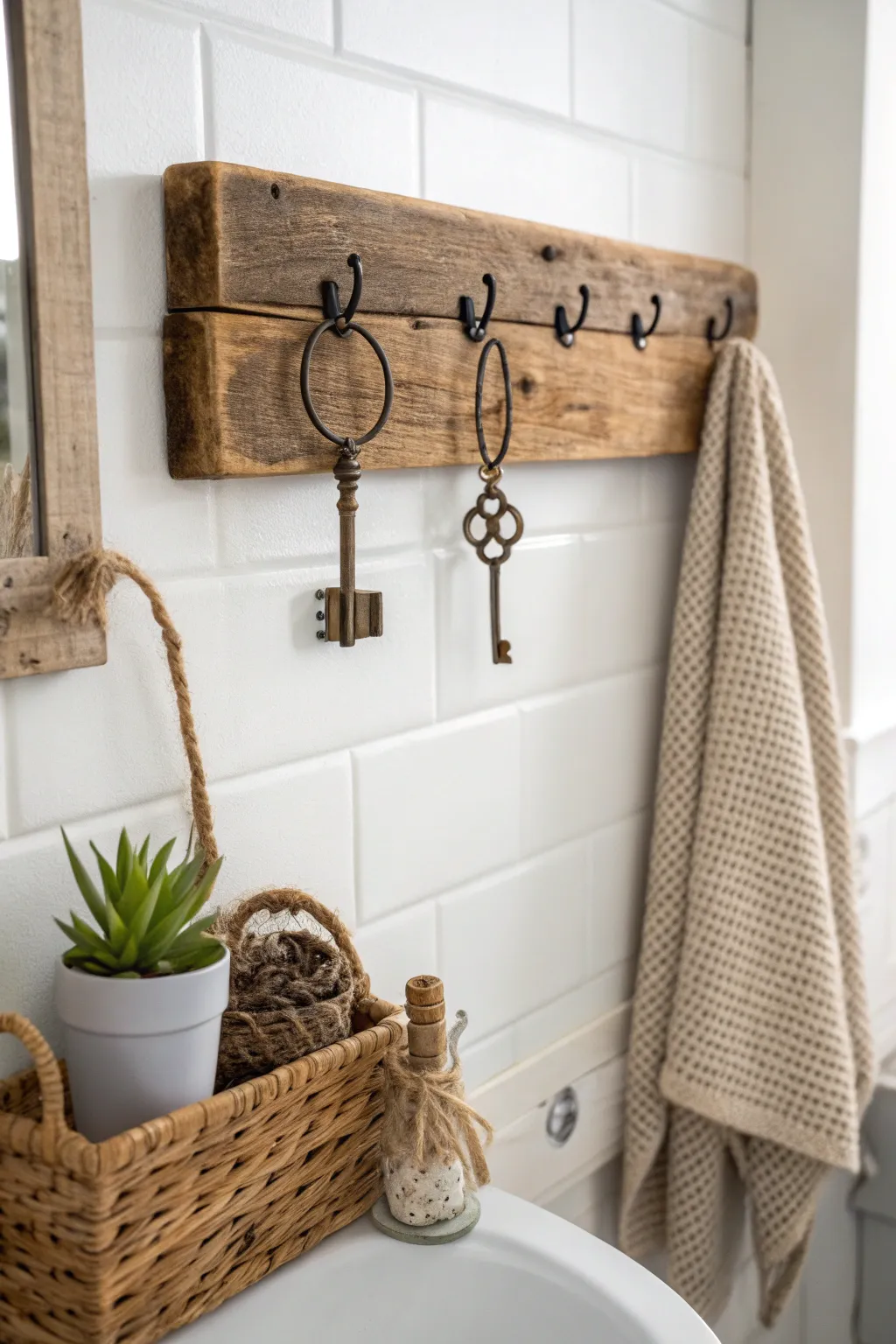 Embrace rustic charm with this handcrafted key board, a perfect blend of simplicity and elegance.