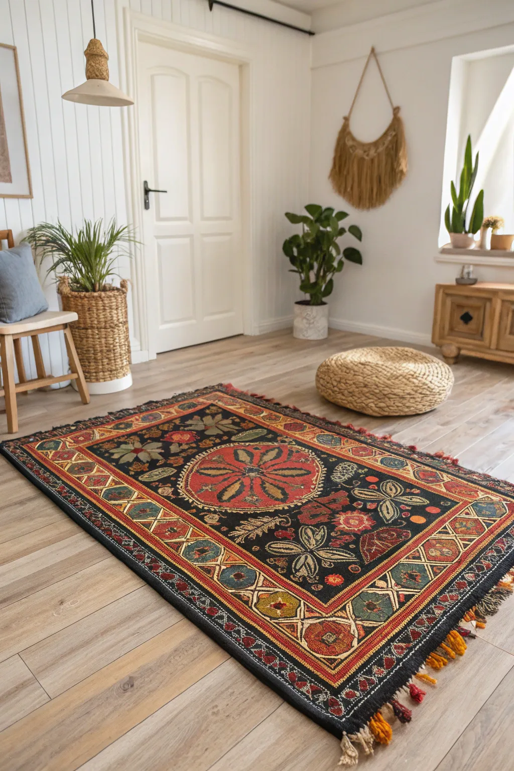 Elevate your space with a touch of artistry and warmth through a stunning batik rug.