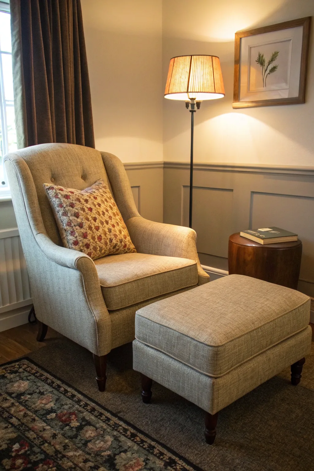 Armchairs with ottomans offer a versatile napping solution.