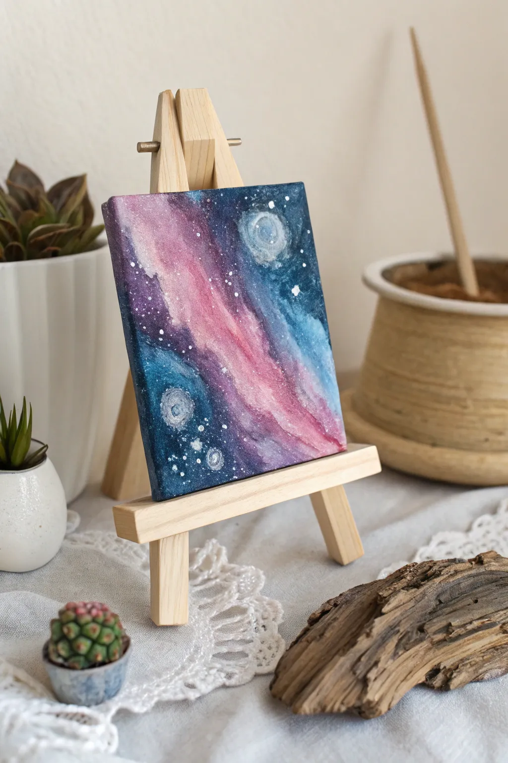 Unleash your creativity with a simple galaxy painting—where the cosmos meets minimalism.