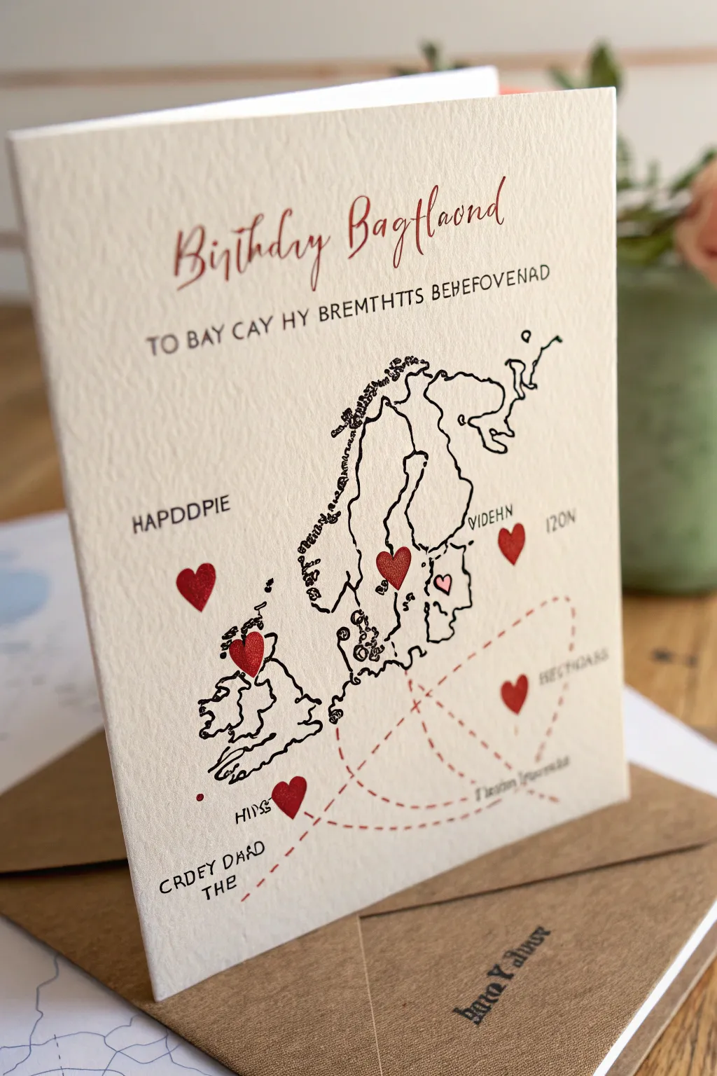 Chart your adventures together with this personalized map card, capturing the essence of your shared journey.