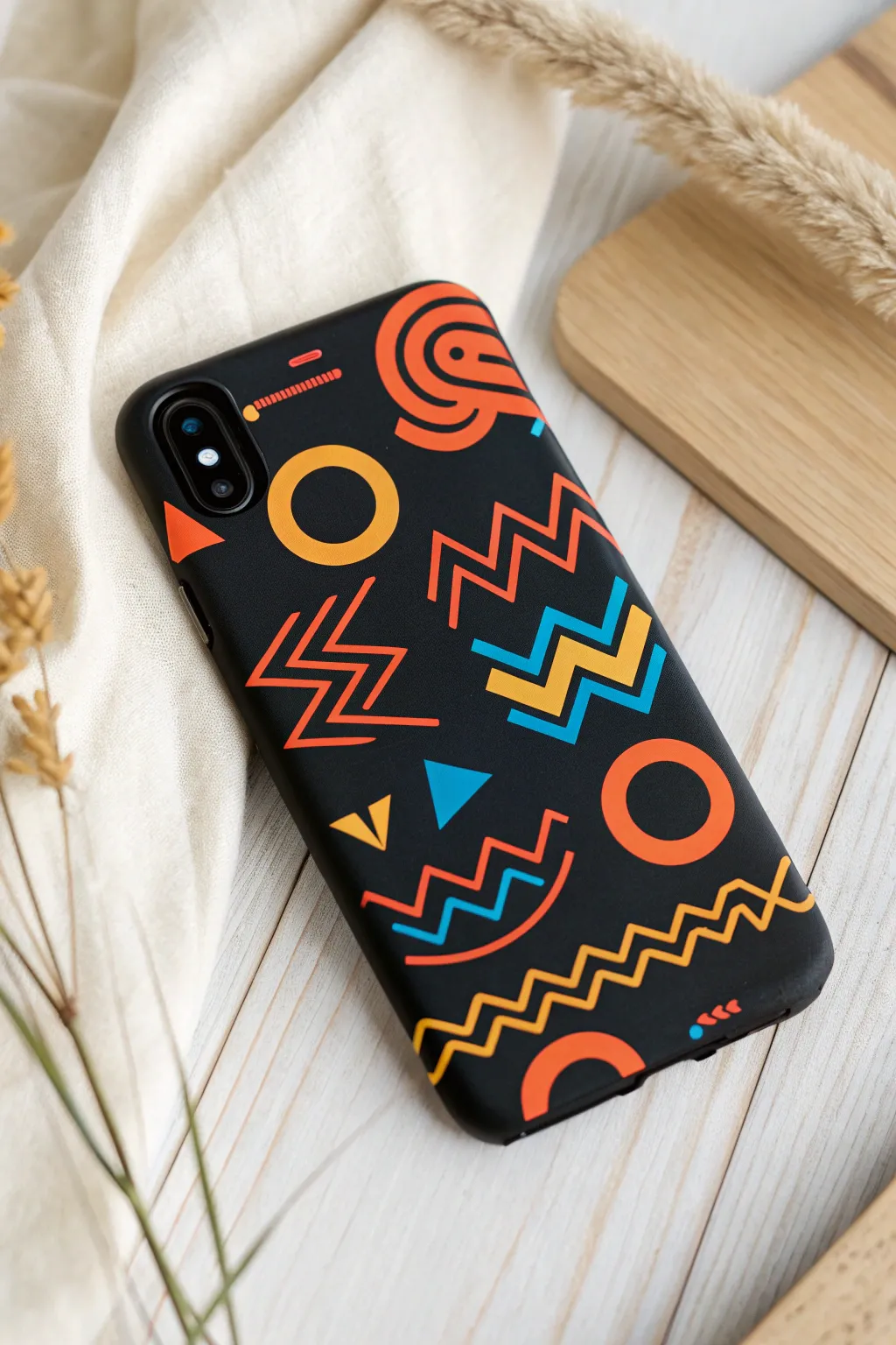 Step back in time with a retro phone case that blends bold colors and iconic shapes for a chic nostalgic touch.