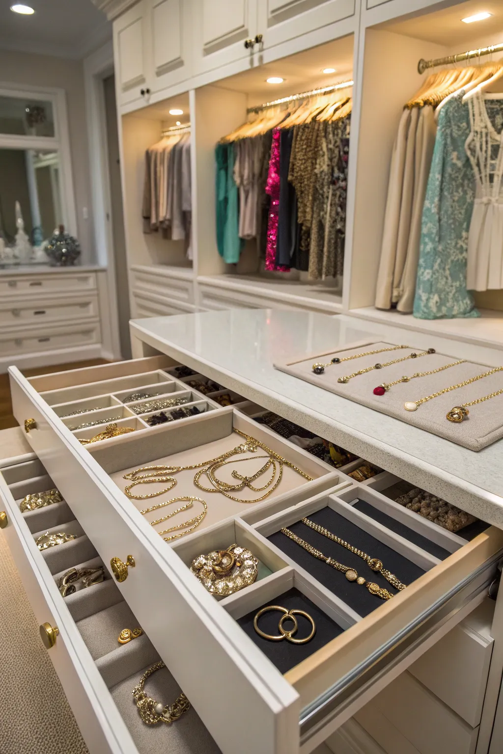 Custom inserts keep small items organized and accessible.