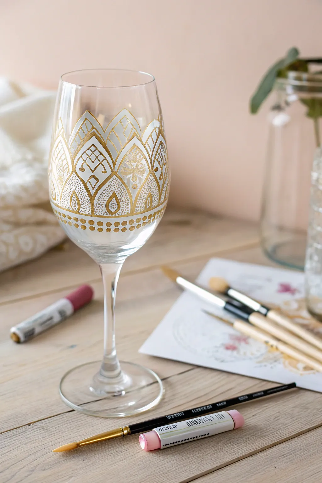 Unleash your creativity with these personalized wine glasses—a perfect blend of art and elegance for your bridal shower.