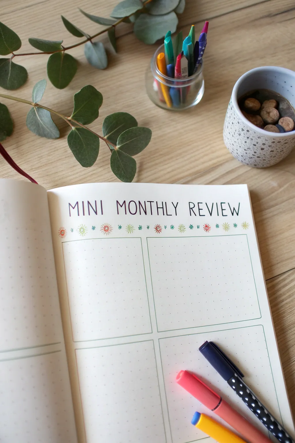 Reflect and grow with your Mini Monthly Review. Capture beauty in simplicity and embrace the journey. 🌿🖊️ #BulletJournal #ScandiBoho