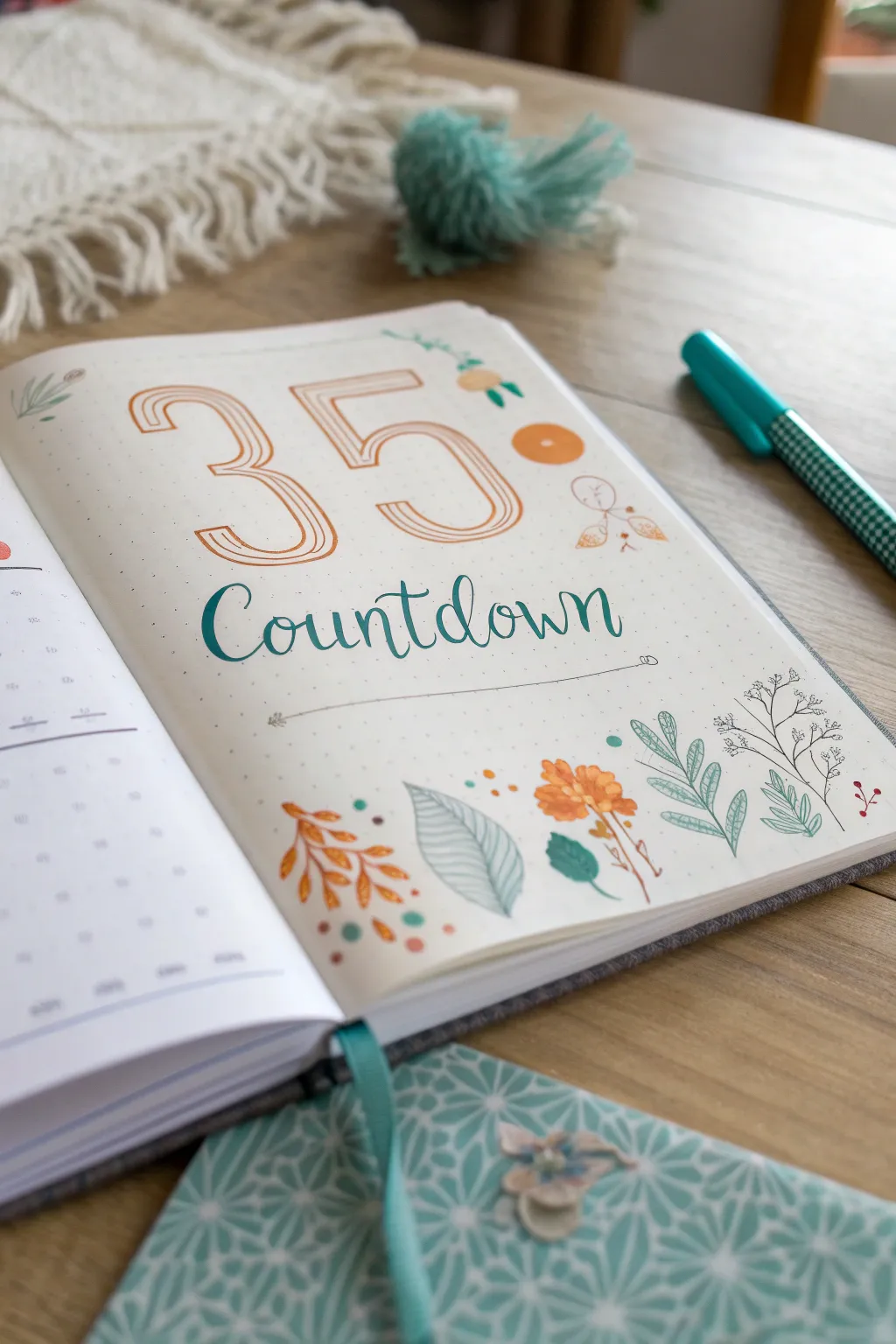 Elevate your countdown with daily challenges in style. Embrace simplicity and creativity with this beautifully crafted bullet journal.