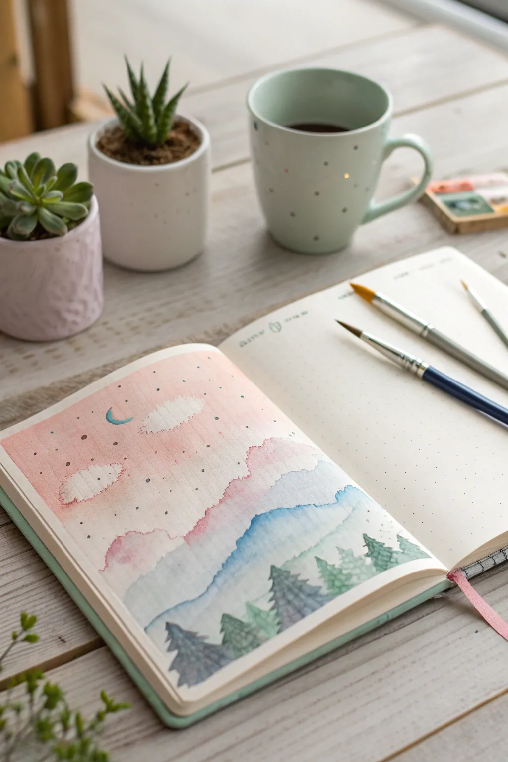 Transform your journal into a canvas of dreamy watercolor wonders. 🌿✨