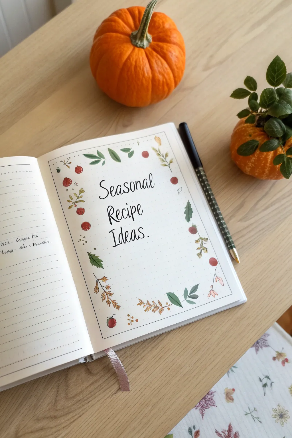 Inspire your culinary journey with seasonal delights from your bullet journal.