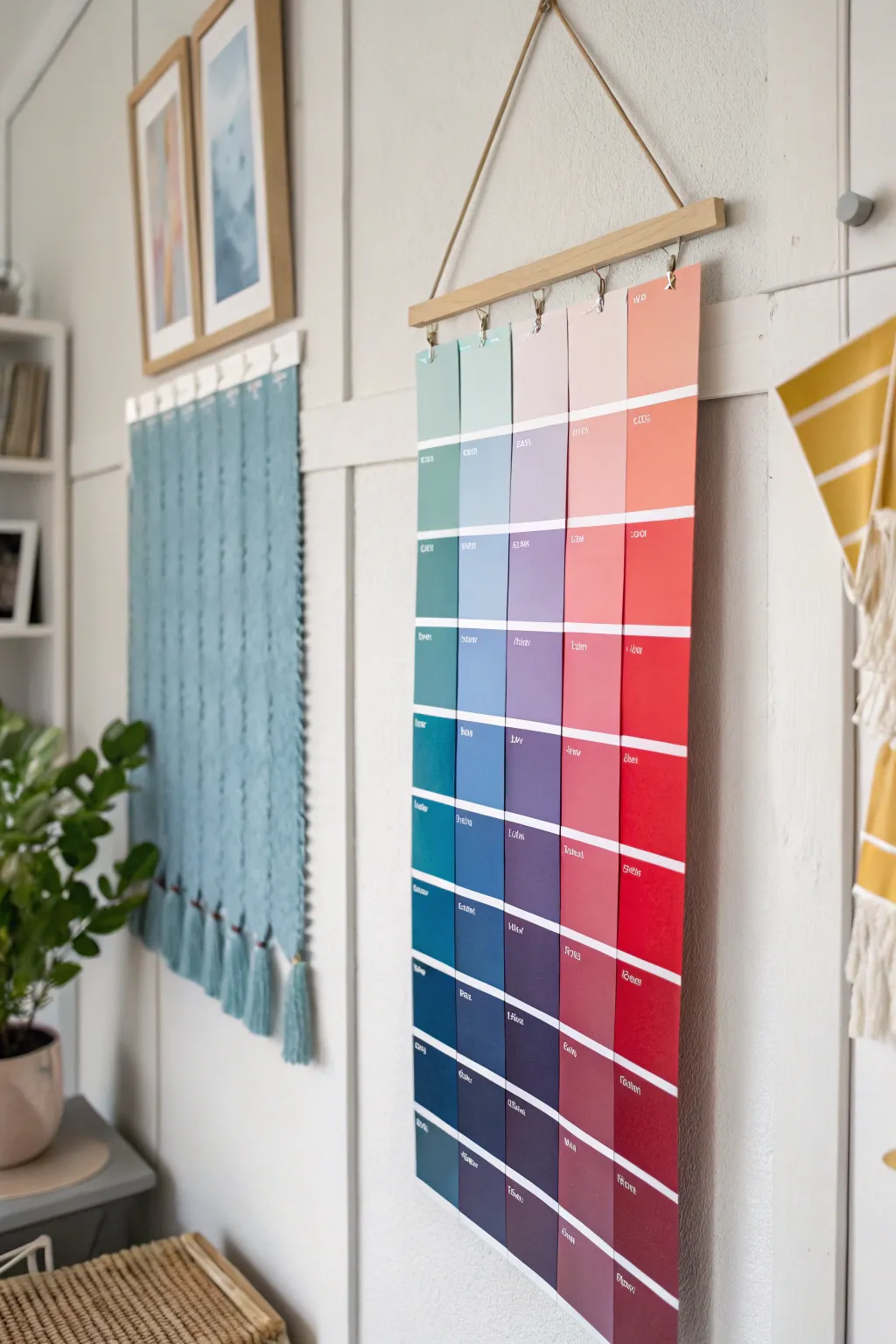 Transform your space with a vibrant paint chip calendar - where minimalist design meets a burst of color!