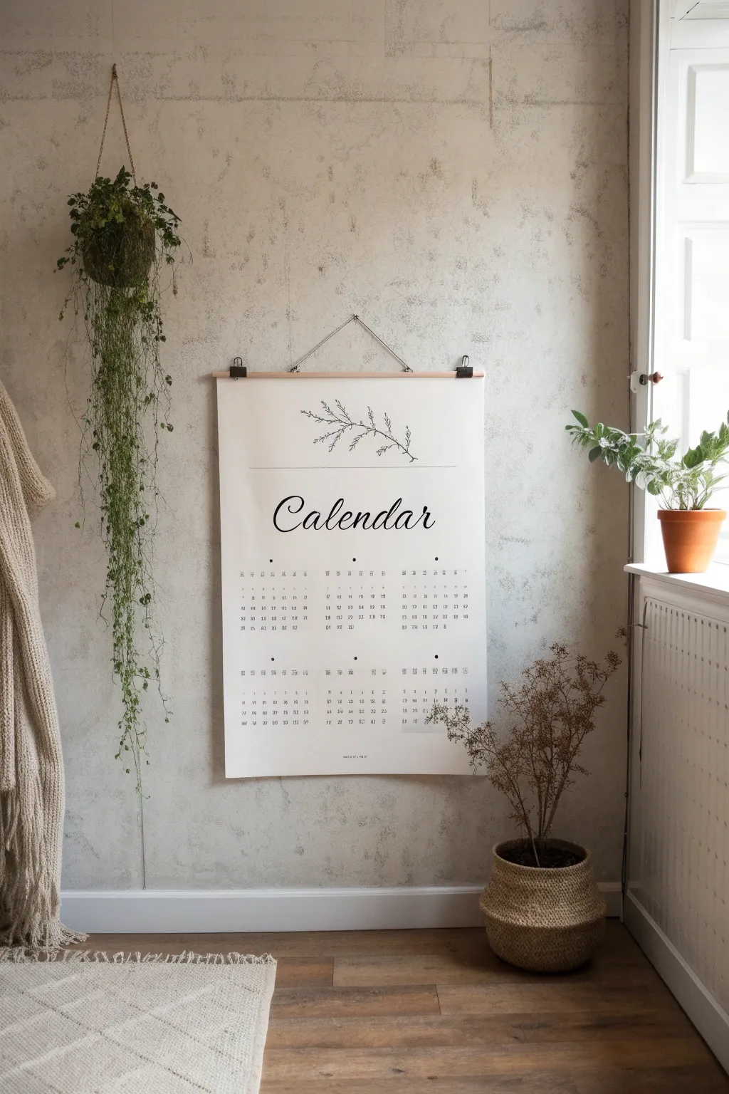 Elevate your organization with a handcrafted calligraphy wall calendar that marries simplicity with elegance.