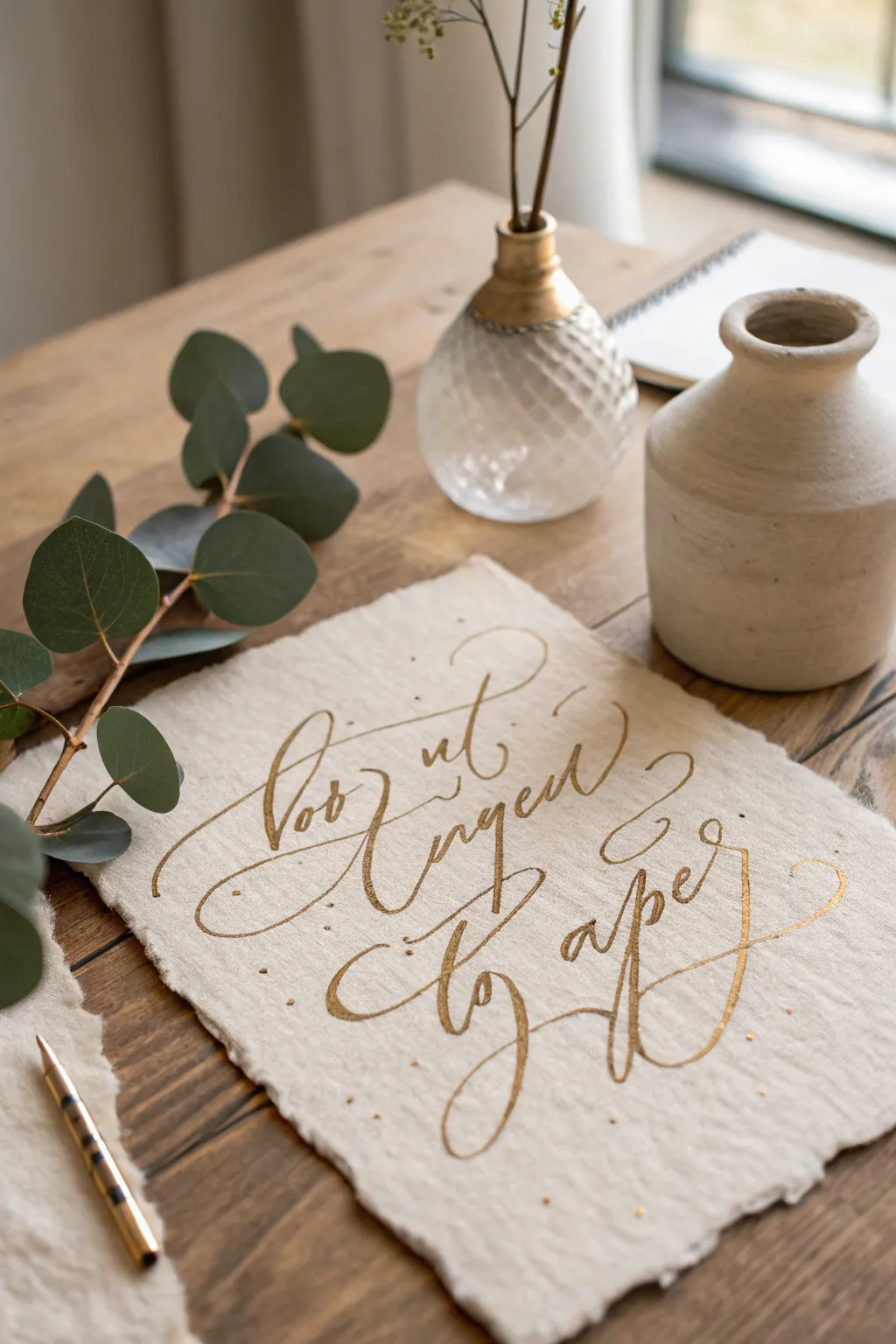 Elevate your hand lettering with a touch of metallic magic ✨ #Calligraphy #MetallicInk #BohoChic