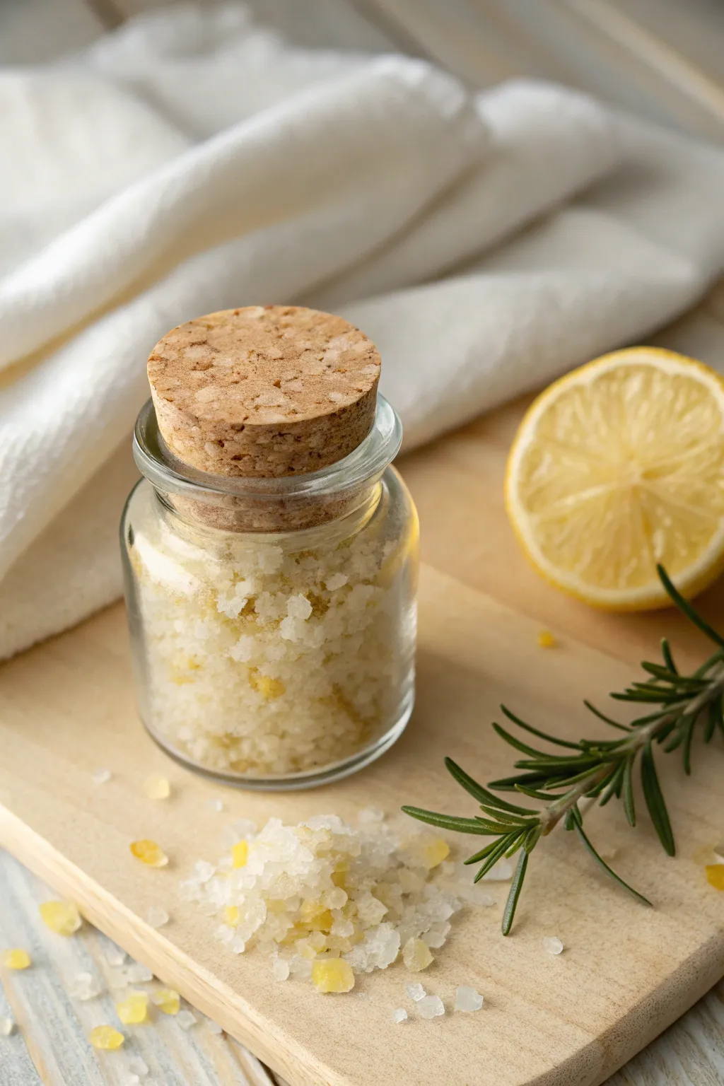 Elevate your culinary gifts with handcrafted lemon salt in minimalist elegance.