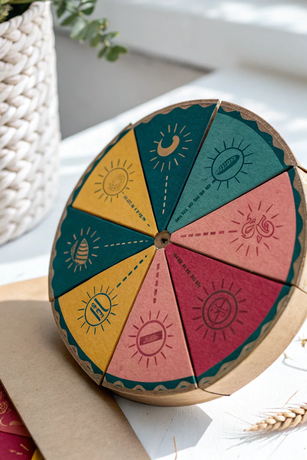 Spin the wheel of fortune and let excitement unfold with this stunning cardboard prize spinner!