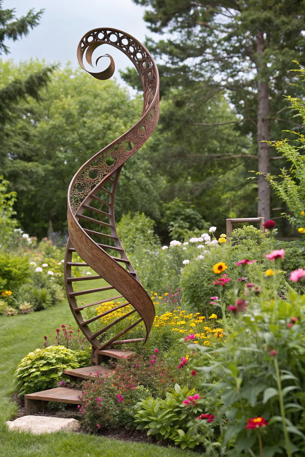 Transform your garden with artistic flair using intricately shaped cattle panels.