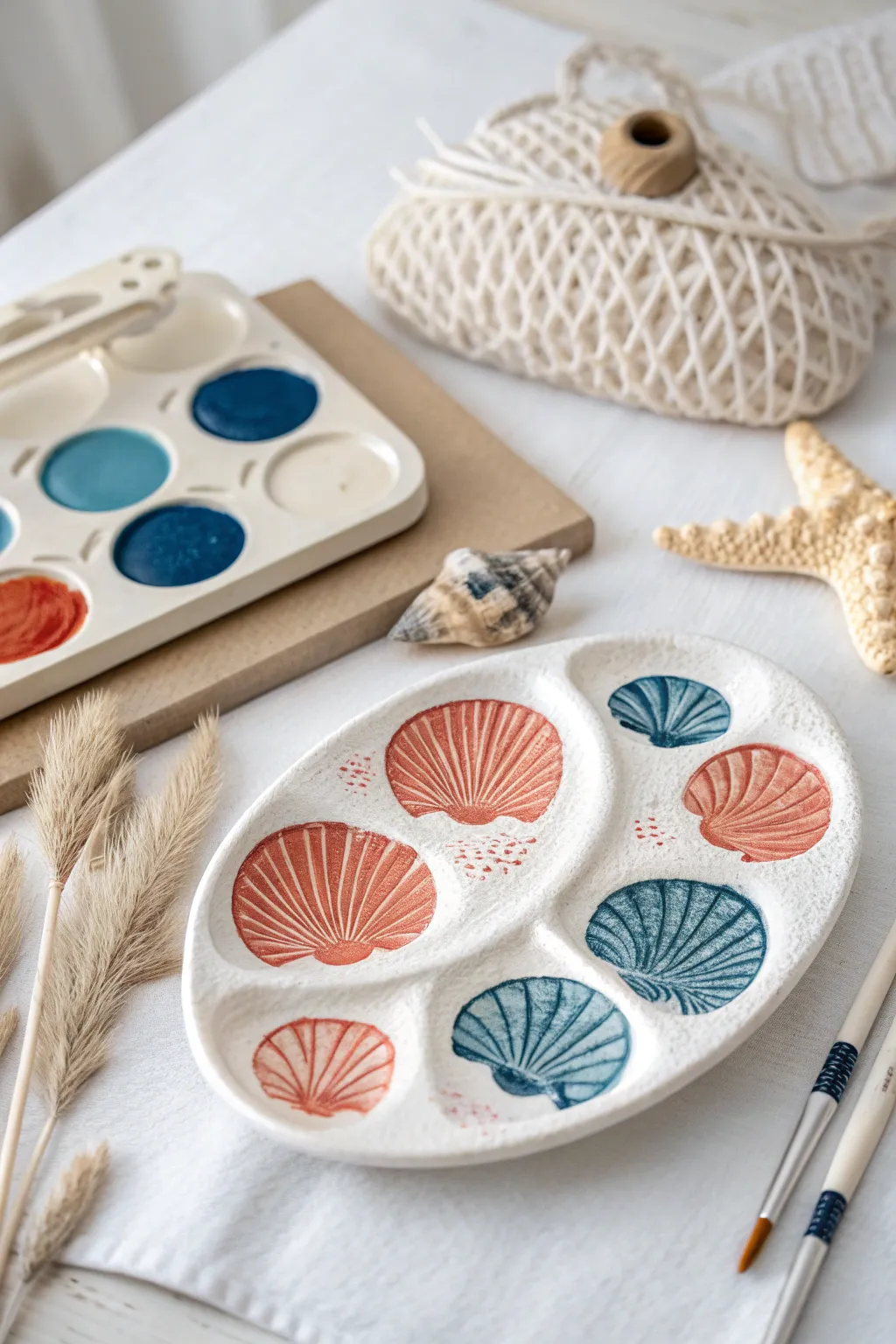 Unleash your creativity with this ocean-inspired ceramic palette, where simplicity meets the sea.