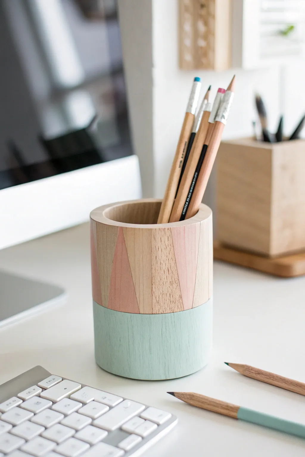 Add a pop of personality to your workspace with these charming chalk-painted pencil cups, where minimalism meets playful creativity!