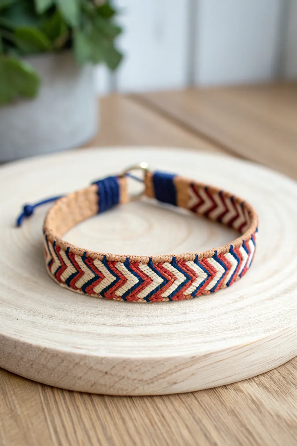 Elevate your style with a chevron bracelet that blends geometric artistry and bold hues.
