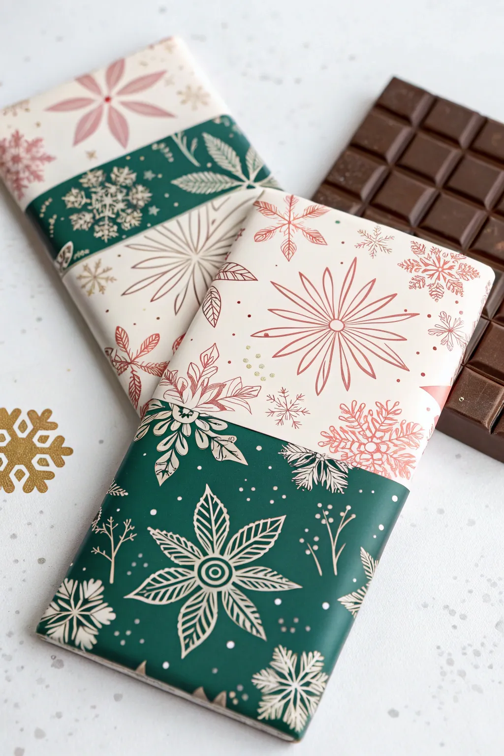 Elevate your gift-giving with seasonal chocolate wrapping that exudes simplicity and elegance.