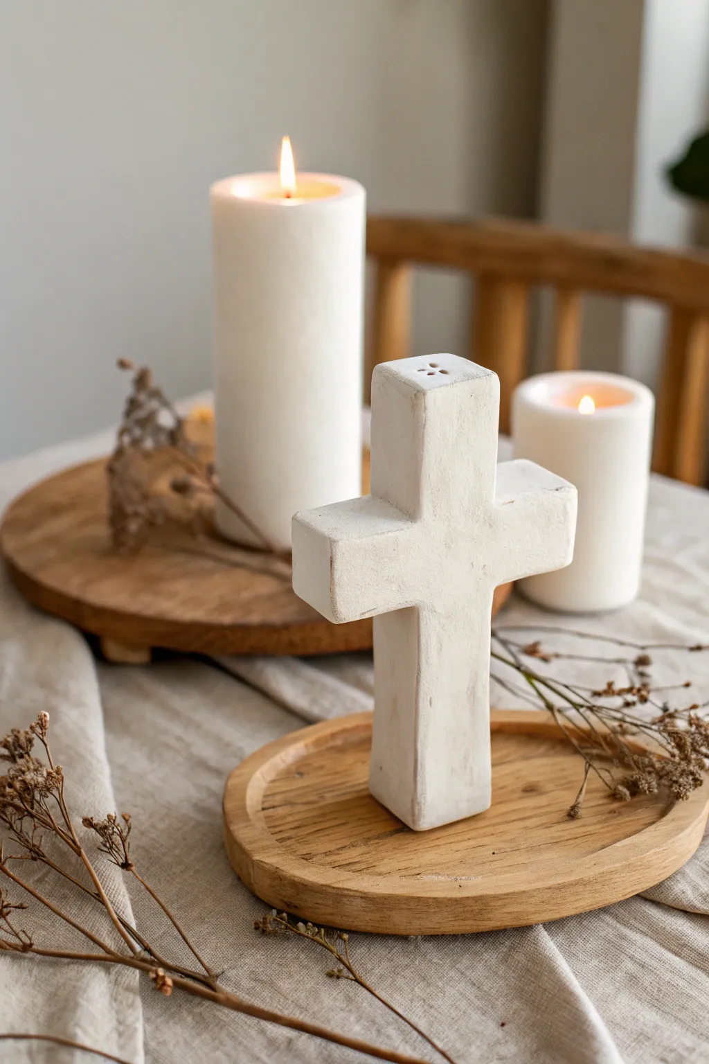 Elevate your Easter table with handcrafted cross-shaped candle holders. Simple, elegant, and beautifully serene.