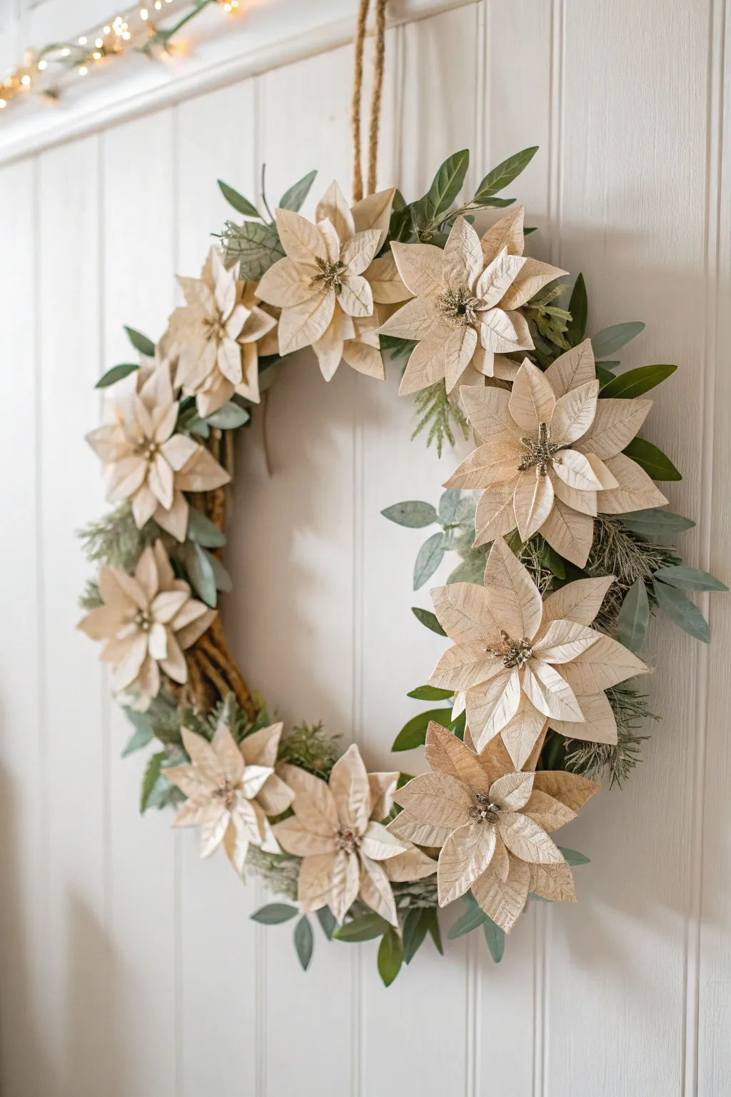Embrace sustainable elegance this Christmas with a wreath made from recycled paper. Stylishly simple and beautifully crafted.