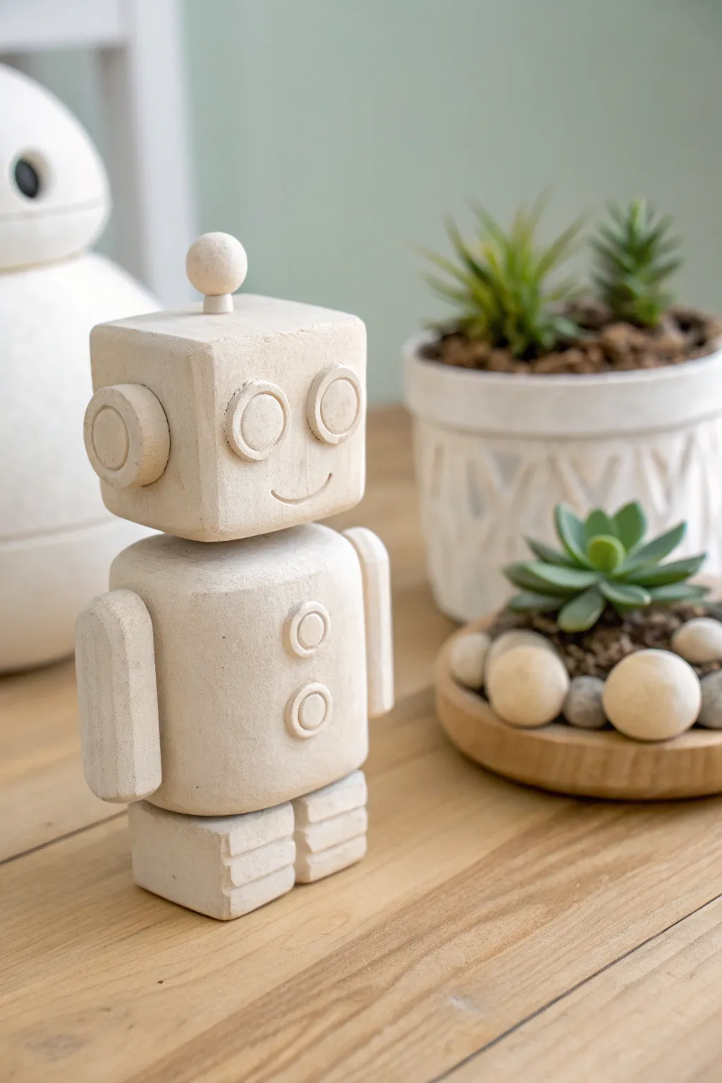 Embrace the future with minimalist clay robots, where simplicity meets tech-inspired artistry.
