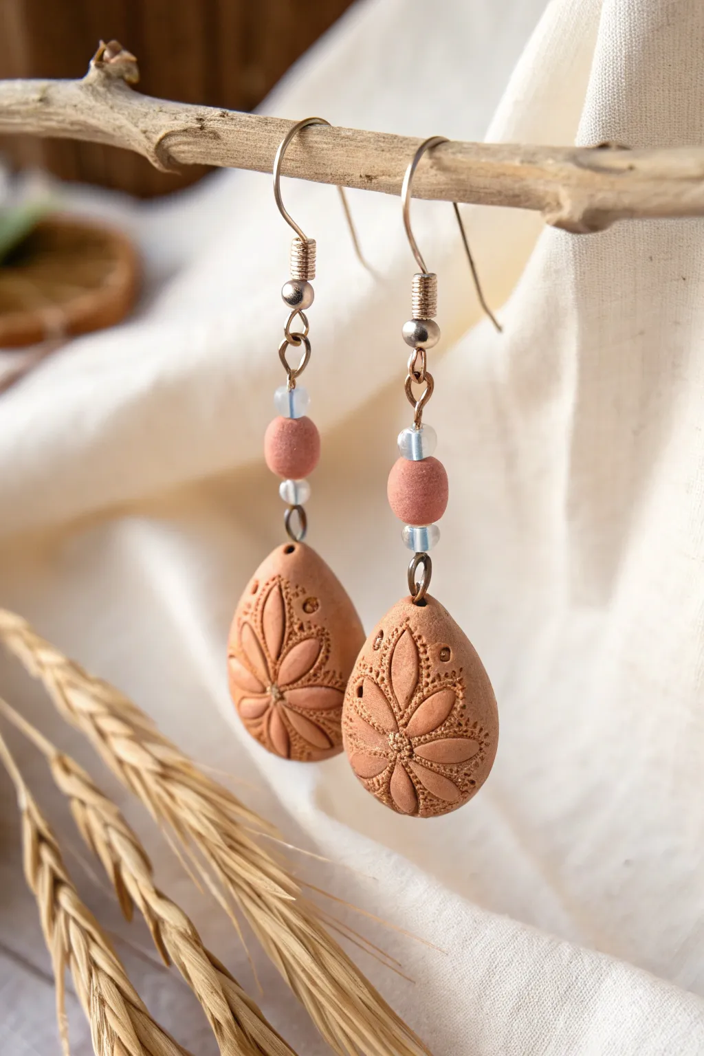 Sustainable Elegance: Embrace eco-friendly style with these handcrafted clay earrings, where minimalist design meets upcycled beauty.