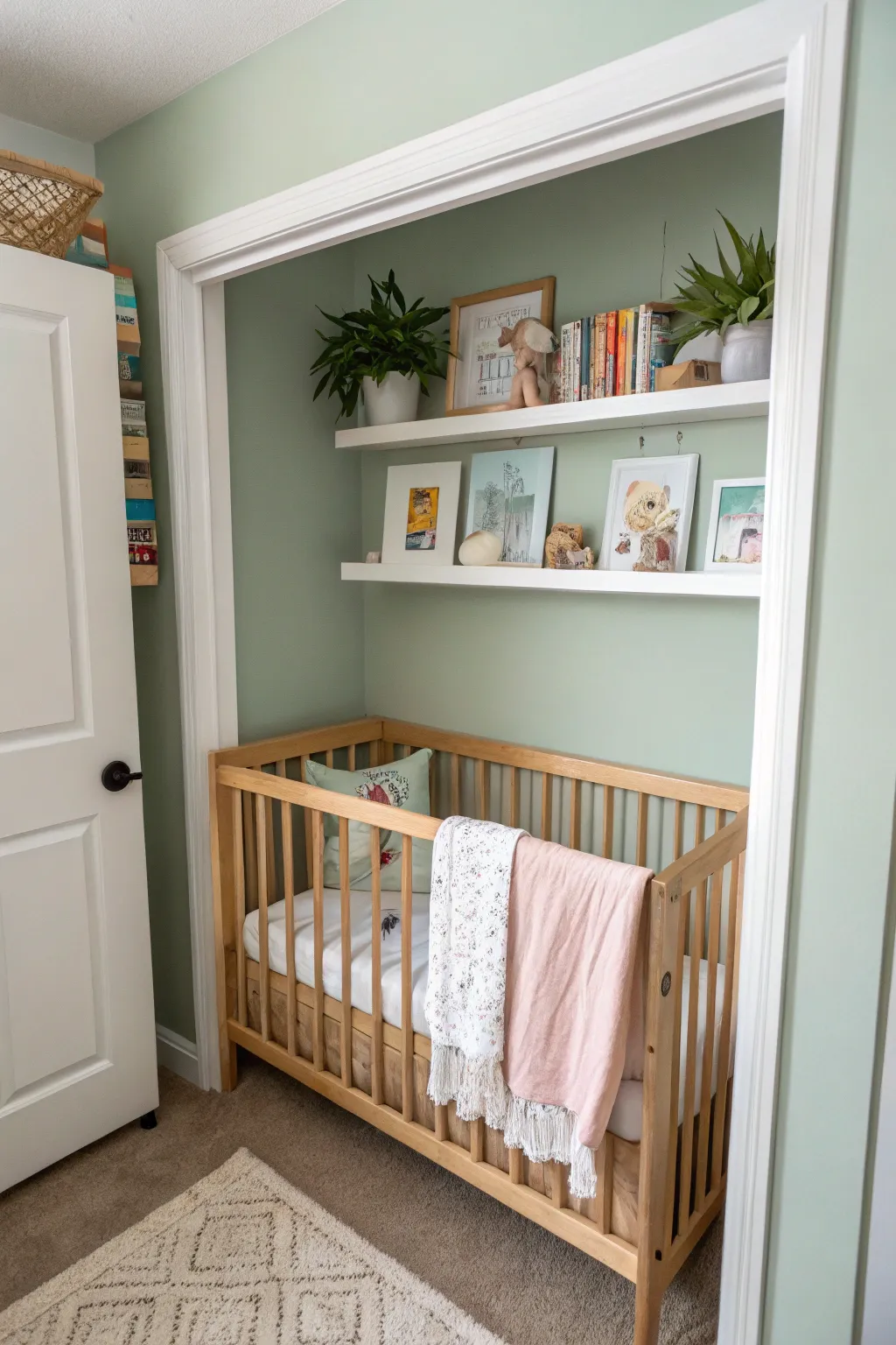 Transforming tiny spaces into dreamy nursery nooks 🌿✨ #NurseryGoals #SmallSpaceBigStyle