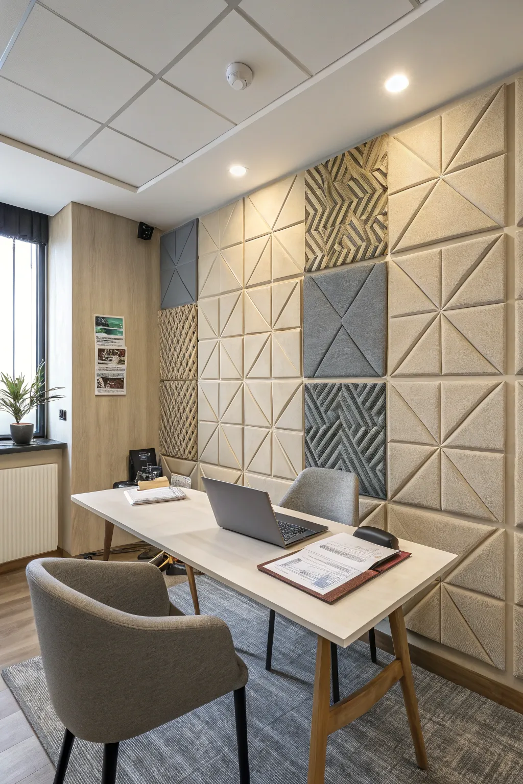 Acoustic panels enhance sound quality and communication.