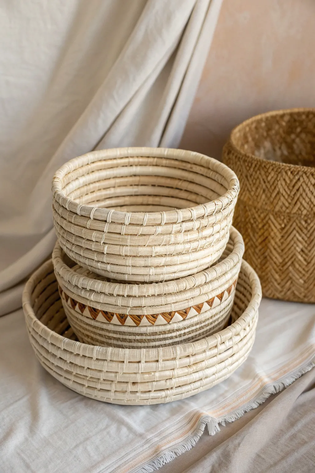 Elevate your space with chic, stackable coil baskets – the perfect blend of style and functionality.