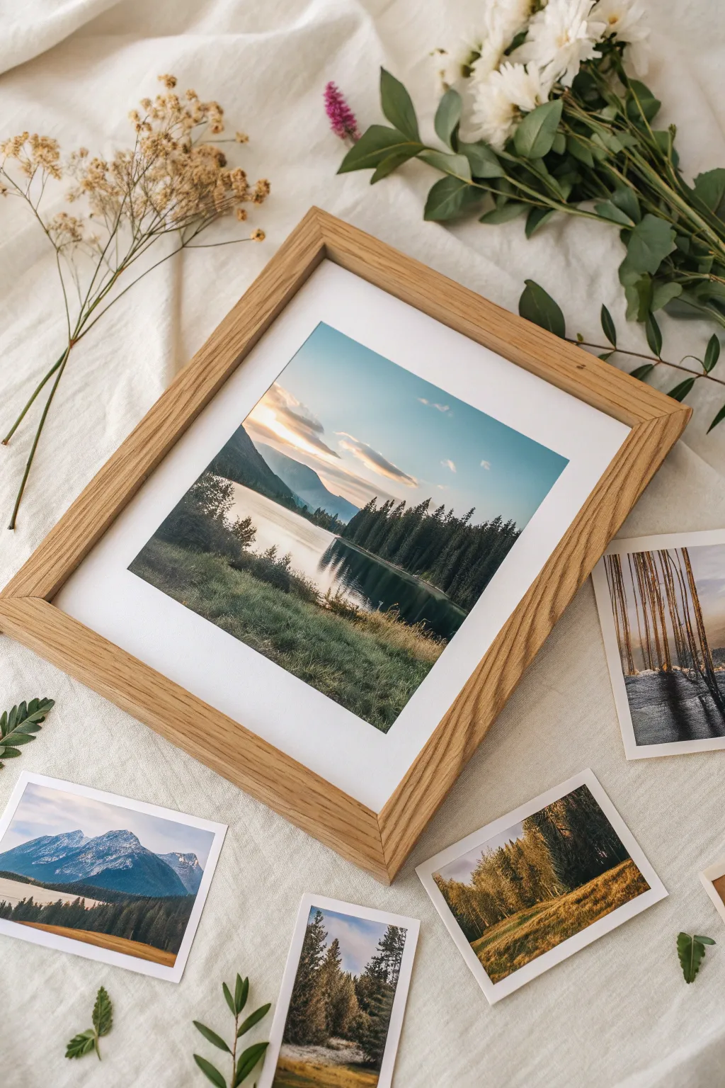 Create a stunning focal point with a beautifully crafted photo collage centerpiece.