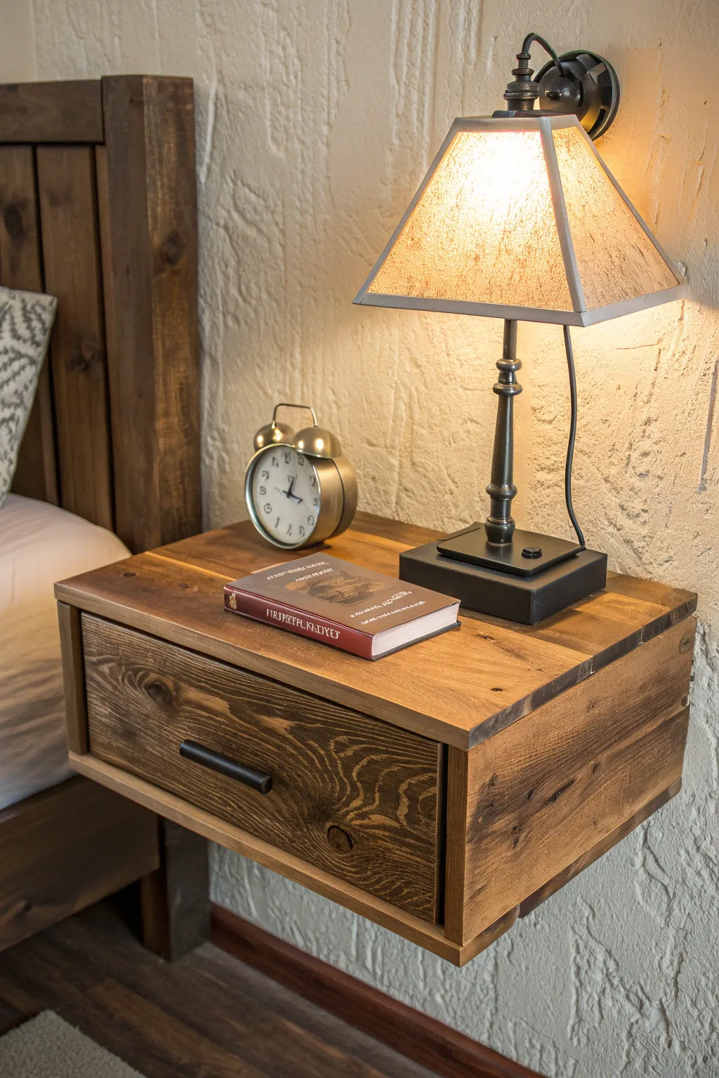 Transform your space with this stunning floating nightstand made from reclaimed 2x4s—where craftsmanship meets functionality.