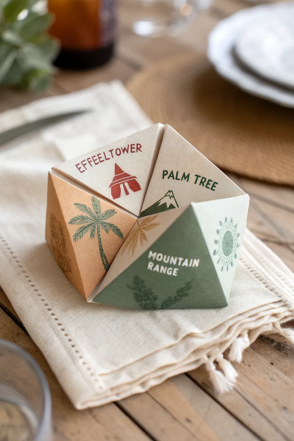 Unfold your next adventure with a travel-themed cootie catcher!
