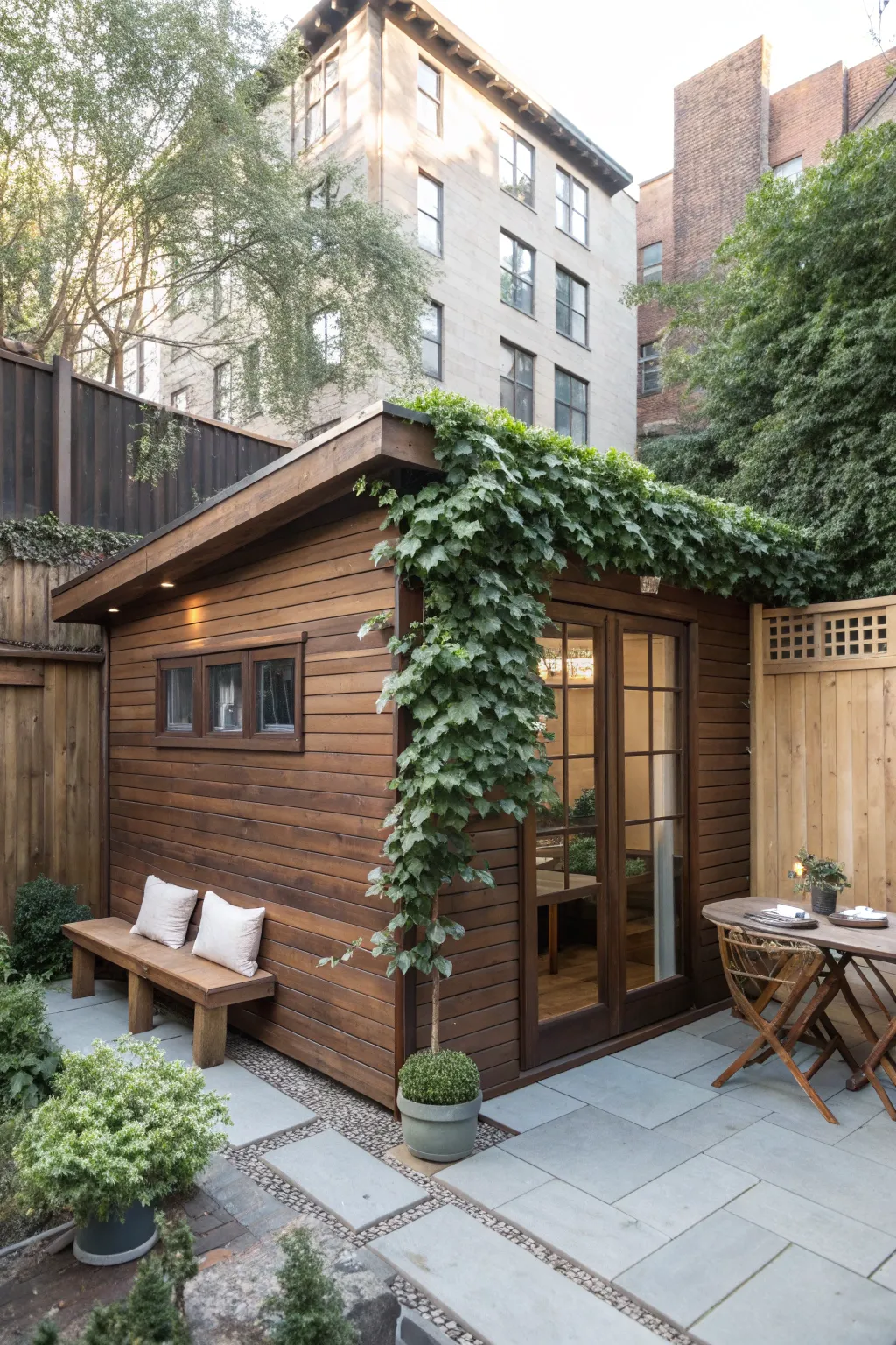 Escape to your compact urban oasis—a perfect blend of craftsmanship and nature.