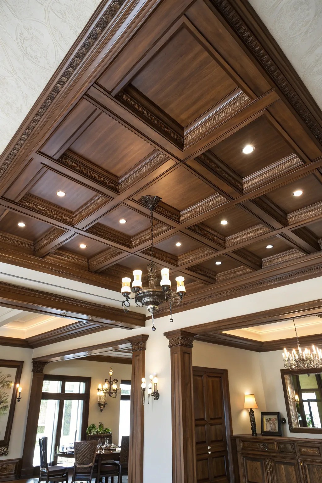 Transform your space with the timeless elegance of a coffered ceiling.