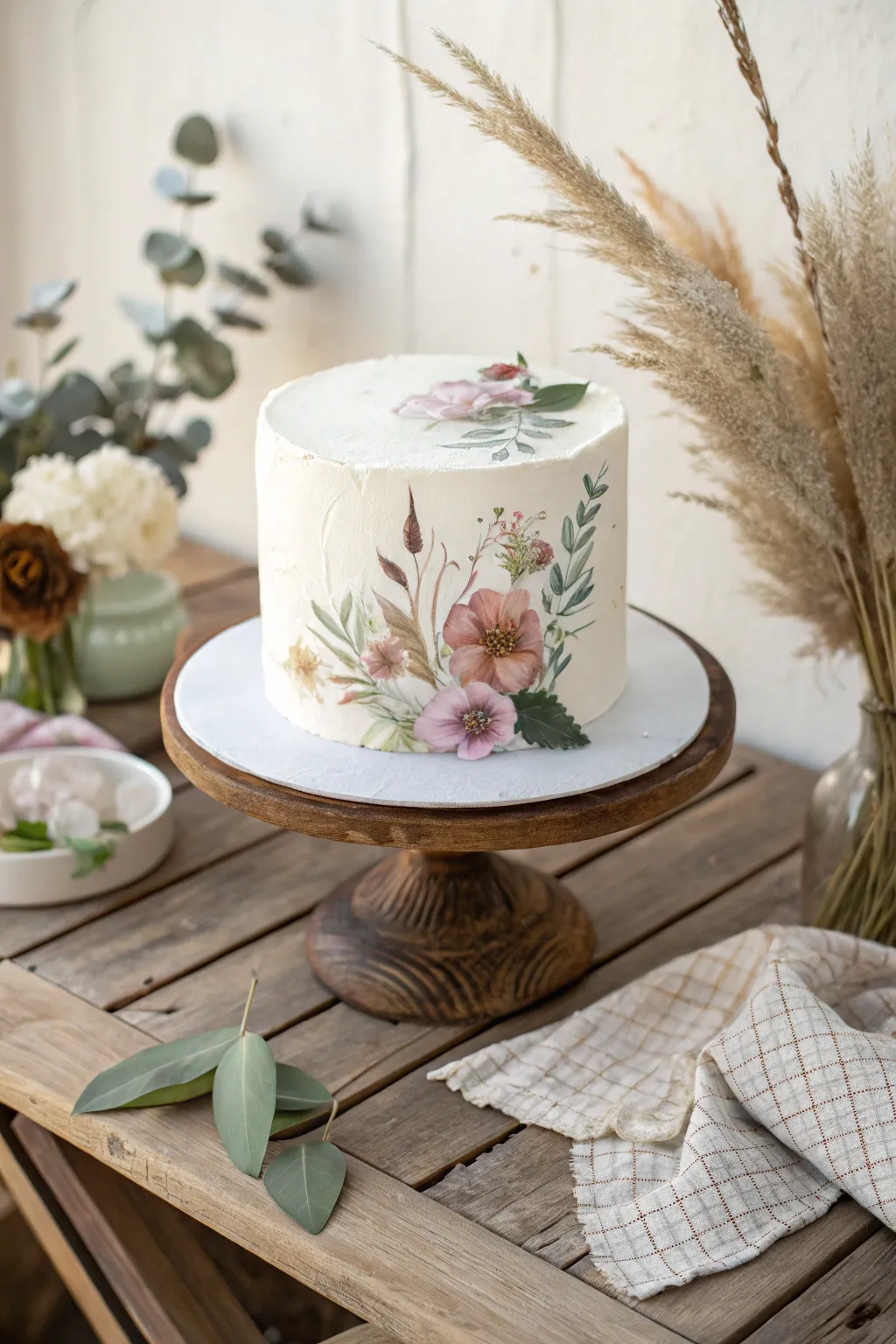 Transform your cake into a work of art with hand-painted edible florals. #CakeAsACanvas #ArtisticBaking