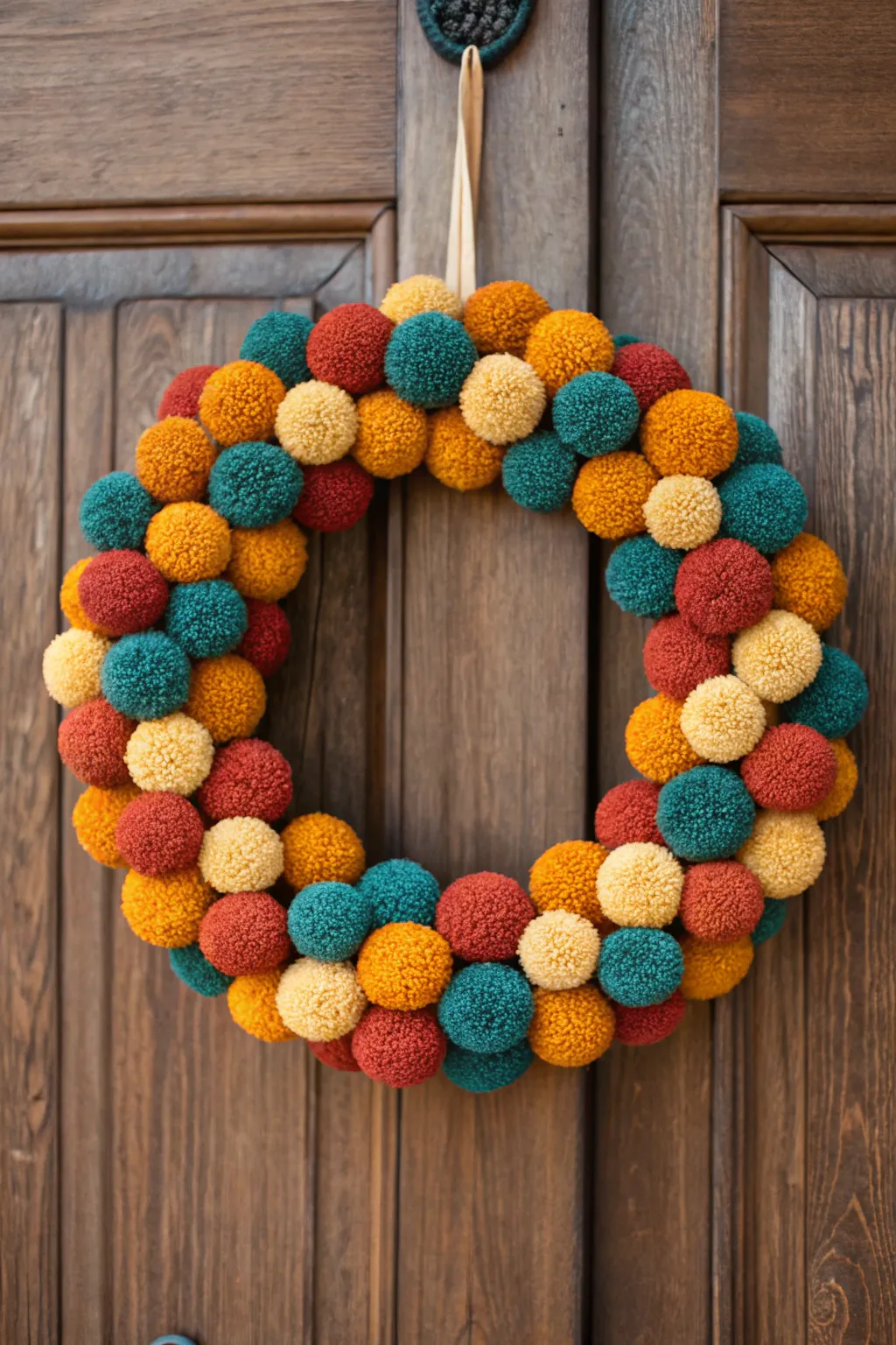 Welcome guests with a splash of creativity and color! This DIY ornament wreath brings minimalist elegance to your doorstep.