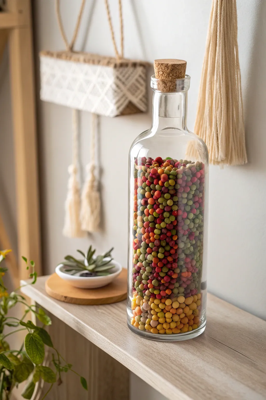 Transform your kitchen with elegant glass bottle storage jars—where minimalism meets vibrant functionality.