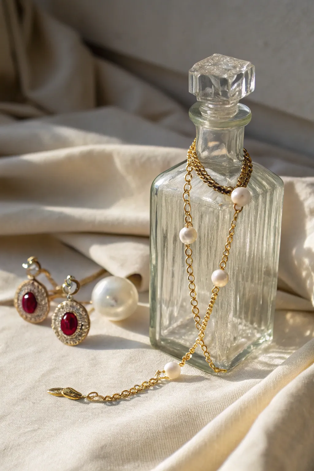 Transform old jewelry into stunning decor with this chic bottle embellishment.