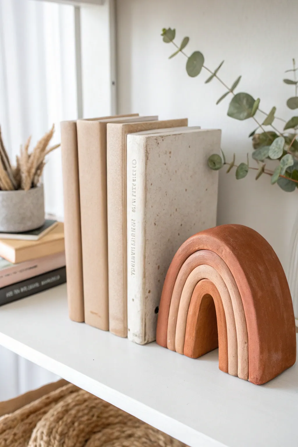 Elevate your bookshelf with these bespoke clay bookends, where artistry meets elegance.