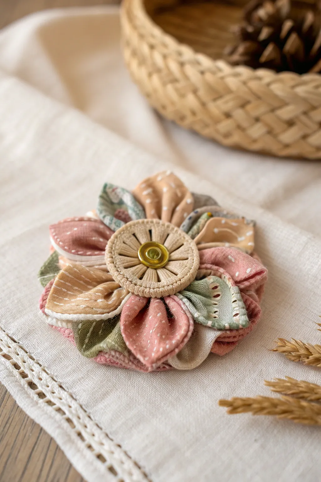 Elevate your style with these exquisite handmade fabric brooches – where simplicity meets bohemian elegance.
