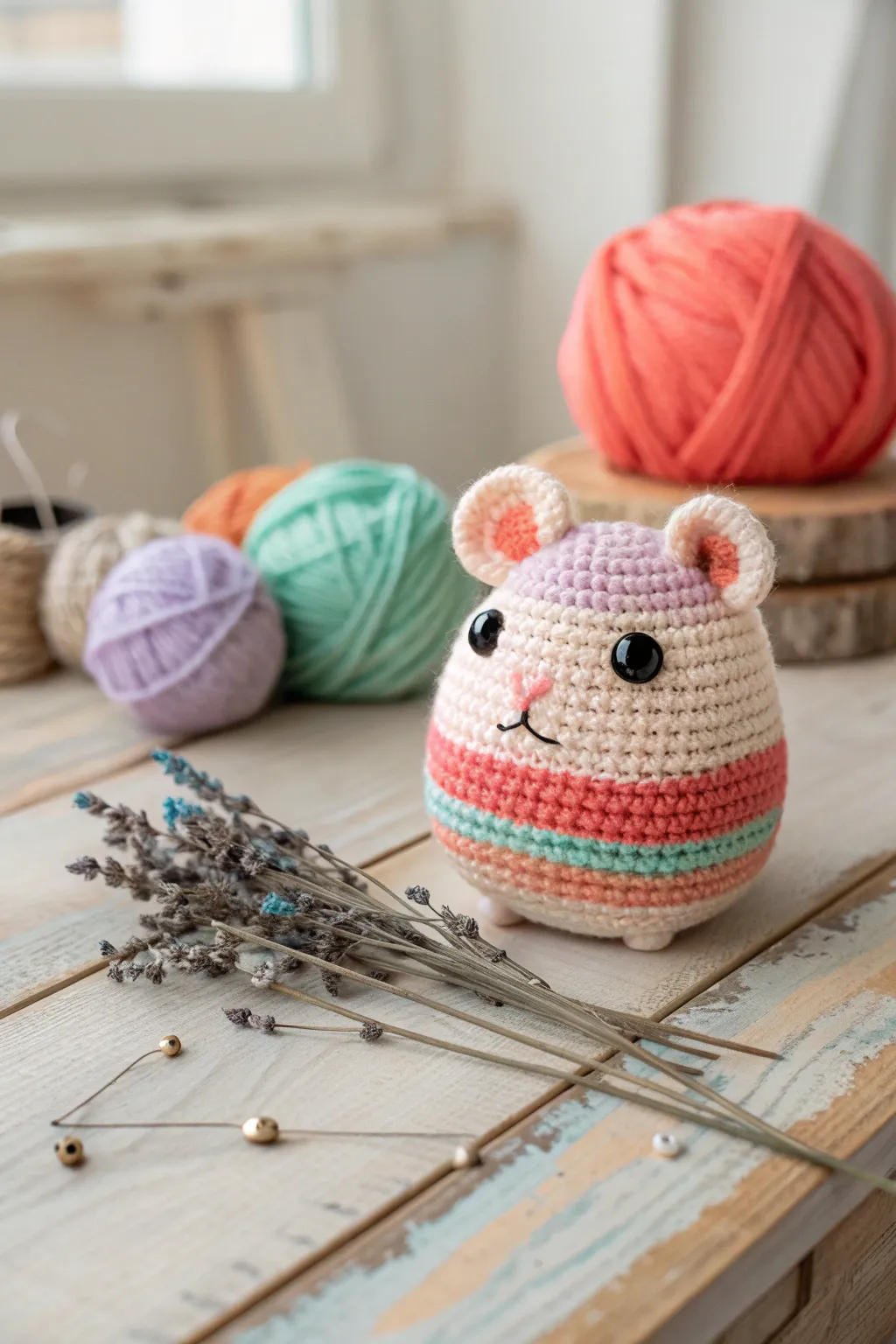 Meet your new craft companion: the irresistibly cute crochet hamster, perfect for adding a playful touch to your space!